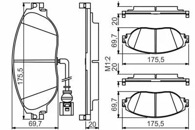 BOSCH 0986495350 Fren Balatası On Golf7 - 2013 > Octavıa - 2015> Superb - 2010 >passat B7 Caddy 7N0698151B, 7N0698151C, 7N0698151D, 3C0698151E, 3C0698151F, 3C0698151G, 3C0698151H, 7N0698151A, 7N0698151F, 7N0698151E