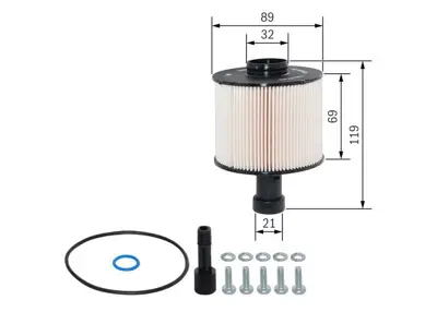 BOSCH F026402825 Mazot Filitresi Dokker Lody Logan Iı Captur Sandero Iı Clıo Iv 1.5dcı 12 Mercedes Cıtan 415 12 164039594R