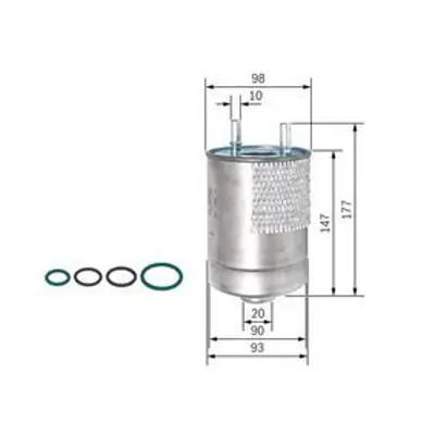 BOSCH F026402850 Yakit Filtresi Fluence Megane Iii 1.6dci - 2.0dci 164008816R, 164008737R, 164004303R, 8660003800, 164003113R, 164004202R, 164004253R, 164007857R, 164001501R, 164006378R