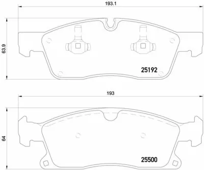 BREMBO P50109 Fren Balatası 166-292 Ön  Jeep Wk 2519202, 2AMV3369AA, 2AMV4386AA, 4201305, 4203302, 4203320, 4206604, 4208804, 4209600, 64203820