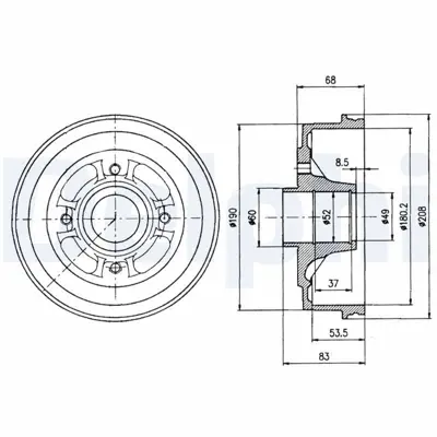 DELPHI BF272 Fren Kampanası R11 R19 I,R19 Iı, 9, Clıo I, Clıo Iı, Super 5, Thalıa I, Thalıa Iı, Twıngo I  Dacıa L 7702254257