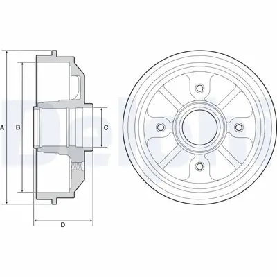 DELPHI BF282 Arka Fren Kampanası P309 P306 Xsara Zx Xsara 1.4ı - 1.6ı - 1.8ı - 1.9 Abssız 424732, 9478267980, 424732S, 424732S1, 947827e009, AY4516A, 5521165D13, 947822680, 947822679, 7619712