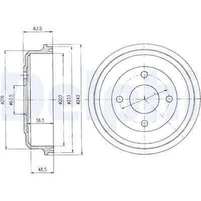 DELPHI BF369 Arka Fren Kampanası Ford Mondeo 93>10 - 00 93BB1126AB
