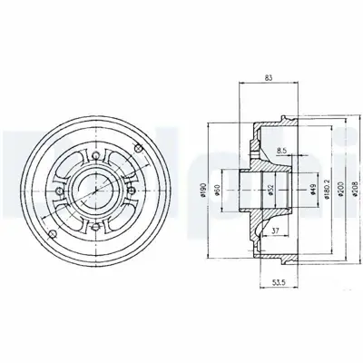 DELPHI BF426 Fren Kampanası R11 R19 I,R19 Iı, 9, Clıo I, Clıo Iı, Super 5, Thalıa I, Thalıa Iı, Twıngo I  Dacıa L 7702254257