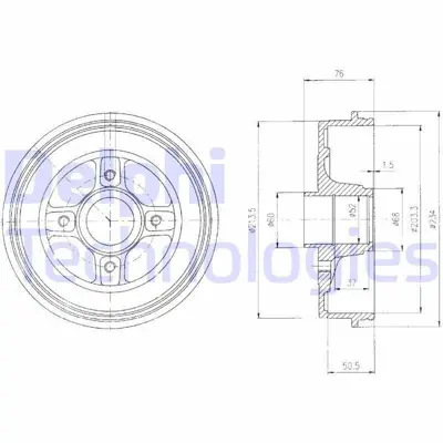 DELPHI BF427 Arka Fren Kampanası Megan Ba01 Clıo Iı Symbol Iı Logan Mcv Sandero 1,2 1,6 1,5 1,6 Twıngo Iı 432023259R, 316274680R