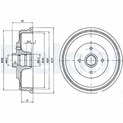 DELPHI BF430 Fren Kampanası Arka Seat Inca - Vw Caddy 96 01-04 6K9501615