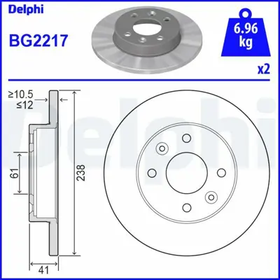 DELPHI BG2217 Fren Dıskı On Logan 04> 1.4 1.5 1.6dcı Em Clıo Twıngo Thalıa R9 R11 R19 K7j D7f D4f 7700704705, 7701204282, 6001547684, 6001549211, 2677509716, 8671000083, 7700674765, 7701204282SK, 8427370, M13070