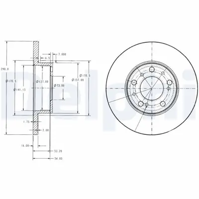 DELPHI BG2257 Fren Dıskı (Cıftlı Paket) Delıksız Ã–n -- Fıat -- C25 -- Ducato -- J51986 > 1995 93500521, ZF93500521