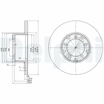 DELPHI BG2265 Fren Dıskı (Cıftlı Paket) Delıksız Ã–n 207 208 209 210 307 308 309 310 407 408 409 410 5 A6014215112