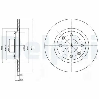 DELPHI BG2308 Fren Dıskı (Cıftlı Paket) Delıksız Ã–n -- Bx -- 305 305 Van 40507-1982 > 1996 E169007
