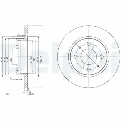 DELPHI BG2379 Fren Dıskı (Cıftlı Paket) Delıksız Ã–n Sunny07-1986 > 1991 4020661A11