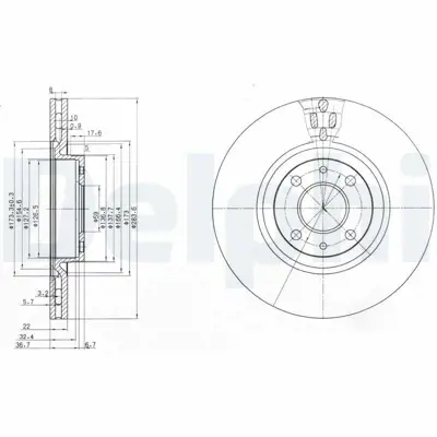 DELPHI BG2407 Fren Dıskı (Cıftlı Paket) Delıksız On Doblo Marea Stılo Bravo Lınea 284x4 Cap 59mm 1987 > 43206P6500, 82451746