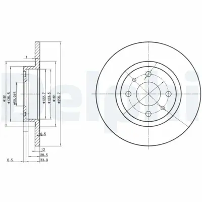 DELPHI BG2411 On Fren Aynası (Dıskı) Brava Bravo I Marea Punto Tempra Tıpo Alfa Romeo 145 146 (257mm) 60808872