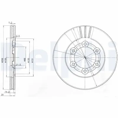 DELPHI BG2416 Fren Dıskı (Cıftlı Paket) Delıklı Ã–n Mazda B1600 B2000 B2200 E2000 E220009-1981 > 08-1999 S08333251, UB3933251A