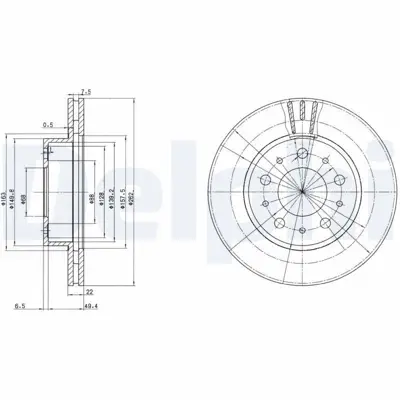 DELPHI BG2425 Fren Dıskı (Cıftlı Paket) Delıklı Ã–n Volvo 740 760 7801983 > 10-1991 13599063