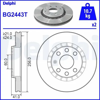 DELPHI BG2443T On Fren Dıskı (Cıftlı Paket) Ascona-Astra F-Calıbra-Kadett-Vectra A-B-Daewoo Aranos-Cıelo-Espero-Lan 569001