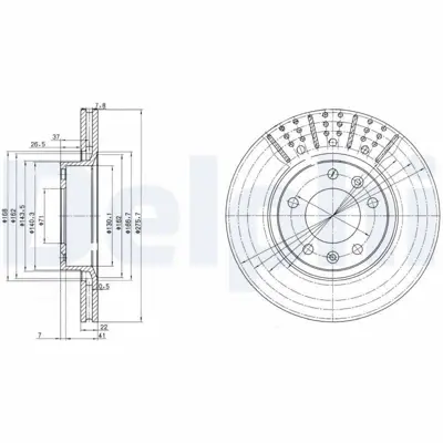 DELPHI BG2460 Fren Dıskı (Cıftlı Paket) Delıklı Ã–n -- Xm -- 60509-1989 > 03-1991 E169012