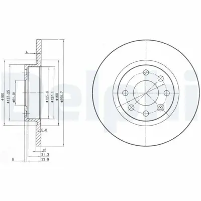 DELPHI BG2496 Fren Dıskı (Cıftlı Paket) Delıksız Ã–n Volvo 440 460 4801987 > 07-1997 34596619