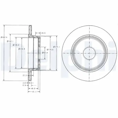 DELPHI BG2510 Fren Dıskı (Cıftlı Paket) Delıksız Arka  200 230 250 260 300 320 400 C180 C200 C230 C250 C36 Clk200  A2104230412