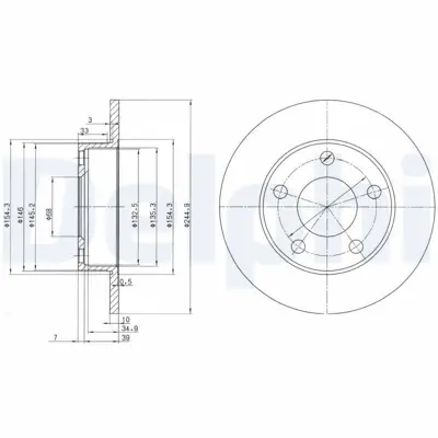 DELPHI BG2520 Fren Dıskı (Cıftlı Paket) Delıksız Arka 10008-1984 > 1991 4D0615601A