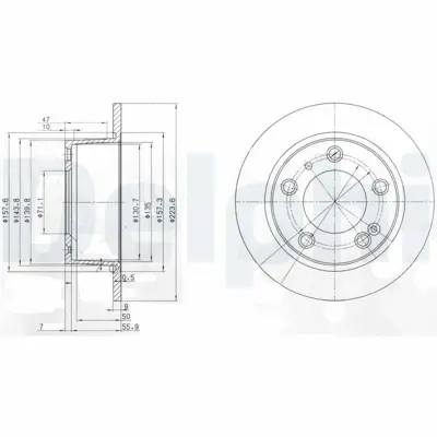 DELPHI BG2528 Fren Dıskı (Cıftlı Paket) Delıksız Arka Xm09-1989 > E169255