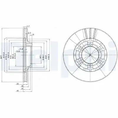 DELPHI BG2561 On Fren Dıskı (Aynası) Havalı Mıtsubıshı L200 86-96 L300 87-97 Pajero Iı 90-00 Galloper 2.5 3.0 V6 9 HB403101