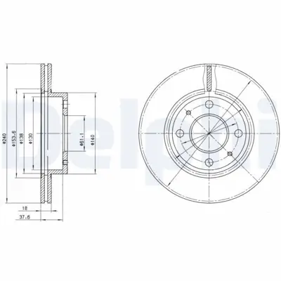DELPHI BG2565 Fren Dıskı (Cıftlı Paket) Delıklı Ã–n 100 Nx Sunny06-1986 > 07-1996 4020660Y01