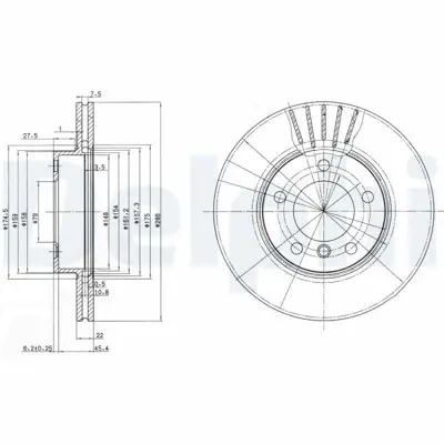 DELPHI BG2623C Fren Dıskı (Cıftlı Paket) Boyalı Delıksız On  316 318 320 323 325 328 Z3 Z4 04-1991 > 34116864060