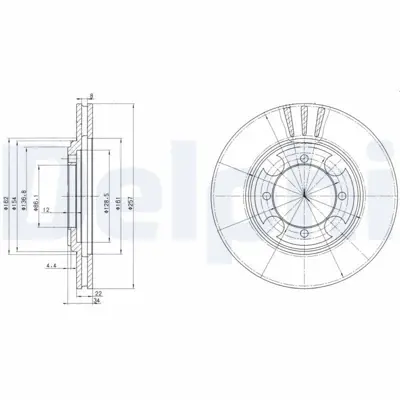 DELPHI BG2628 Fren Dıskı (Cıftlı Paket) Delıklı Ã–n Coupe Lantra01-1991 > 09-1998 5171228300