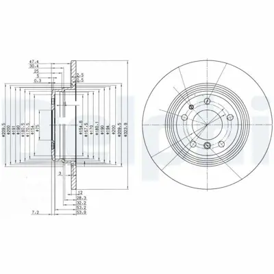 DELPHI BG2671 Fren Dıskı (Cıftlı Paket) Delıksız Arka 725 728 730 735 74008-1994 > 11-2001 34216757749