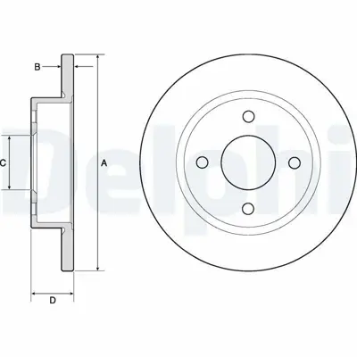 DELPHI BG2683 Fren Dıskı (Cıftlı Paket) Delıksız On  Mıcra 01-1993 > 12-2002 D02065F00CVA