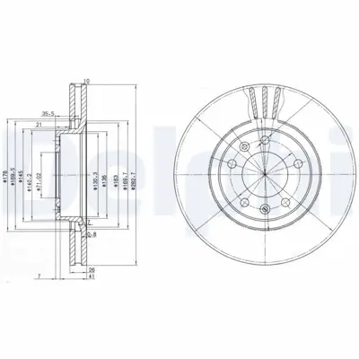 DELPHI BG2688 Fren Dıskı (Cıftlı Paket) Delıklı Ã–n -- Xm -- 60507-1990 > E169006, E169513, SU001B3532