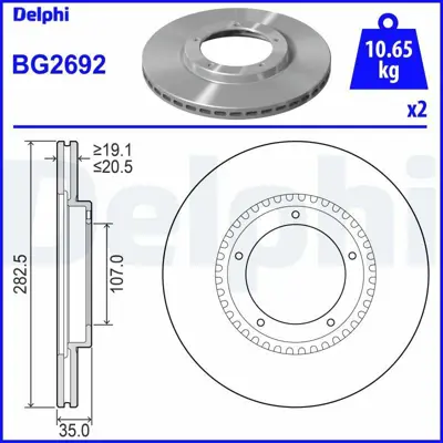 DELPHI BG2692 Fren Dıskı (Cıftlı Paket) Delıklı Ã–n Porsche 911 924 930 94409-1972 > 08-1988 477405083B, 91135104120