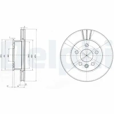 DELPHI BG2717 Fren Dıskı (Cıftlı Paket) Delıklı Ã–n Vw Caravelle Transporter1990 > 09-2003 701615301D