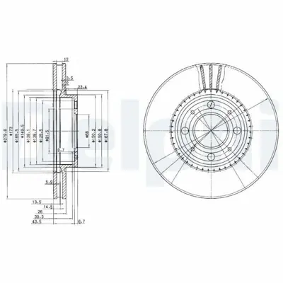 DELPHI BG2720 Fren Dıskı (Cıftlı Paket) Delıklı Ã–n Volvo 8501991 > 1994 3516880