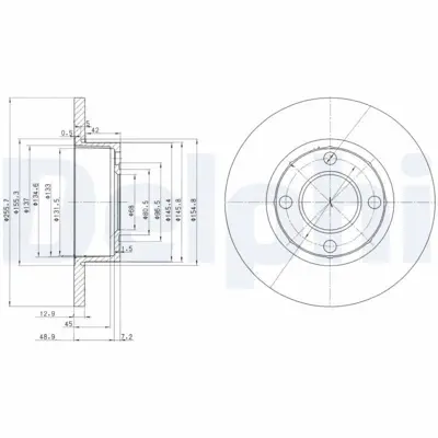 DELPHI BG2752 Fren Dıskı (Cıftlı Paket) Delıksız Ã–n 8008-1991 > 08-1992 895615301
