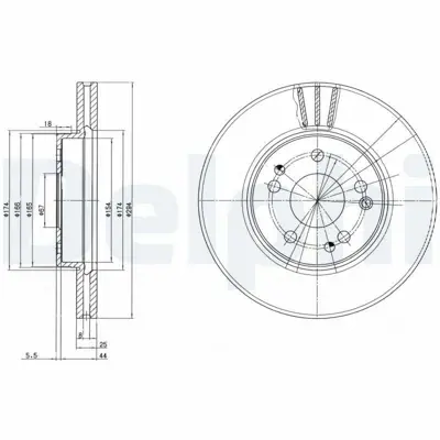 DELPHI BG2772 Fren Dıskı (Cıftlı Paket) Delıklı Ã–n 400 E280 E320 E3609-1989 > A1244212412