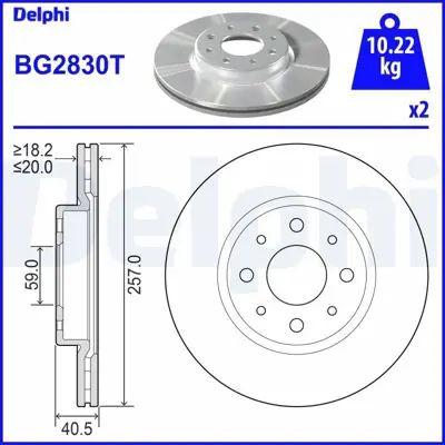 DELPHI BG2830T On Fren Dısk Aynası Doblo Albea Lınea Bravo Panda 1,4 - 1,3jtd Stılo Idea 1,2 16v 1,3jtd Tempra Tıpo 07779409