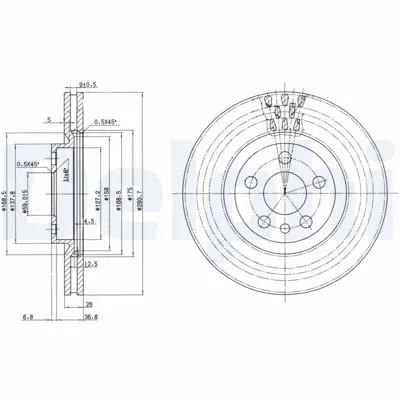 DELPHI BG2844 Fren Dıskı (Cıftlı Paket) Delıksız On  Jumpy Synergıe  Scudo Ulysse  Z(Zeta)  806 Expert 06-1994 > 1317651080, 71738908, E169008