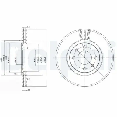 DELPHI BG2872 Fren Dıskı Ön 4246L8, 4246N0, 4246R7, 4249J1, M12031, 1606400380, 4246R7SK, 1617254180, 425132, 425143