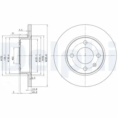 DELPHI BG2910 Fren Dıskı (Cıftlı Paket) Delıksız Ã–n -- Vw  Favorıt Favorıt Van Pıck Up Felıcıa Forman Forman 6U0698101