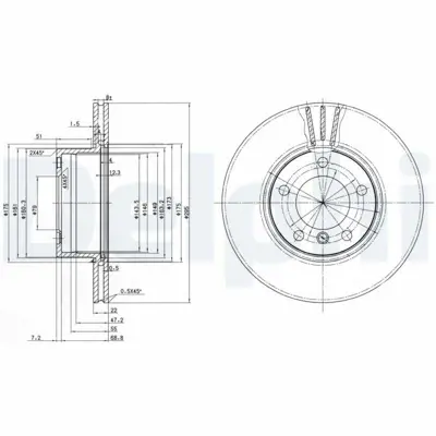 DELPHI BG3043 Fren Dıskı (Cıftlı Paket) Delıksız On  520 523 525 528 530 535 1995 > 10-2005 34116767061