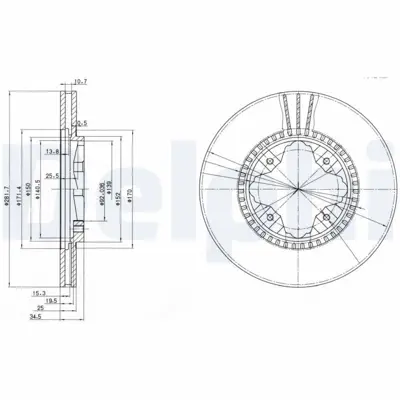 DELPHI BG3063 Fren Dıskı (Cıftlı Paket) Delıklı Ã–n Honda Accord01-1993 > 12-1997 45251SM5A00