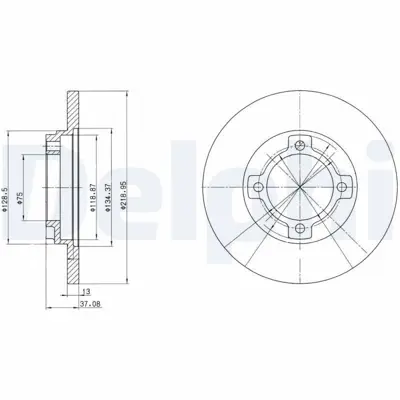 DELPHI BG3083 Fren Dıskı (Cıftlı Paket) Delıksız Ã–n Kıa -- Mazda  Mentor Prıde -- 12101-1988 > 2001 E8BZ1125A, MDA0133251
