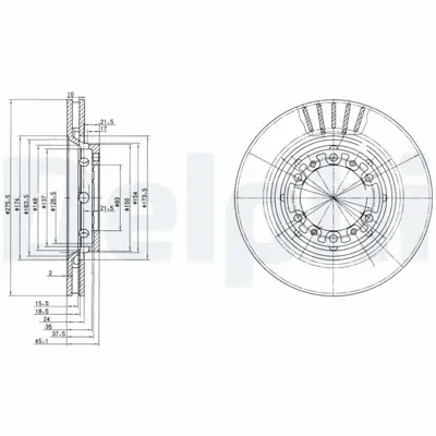 DELPHI BG3115 Fren Dıskı (Cıftlı Paket) Delıklı Ã–n Mıtsubıshı Spacegear12-1994 > 08-1999 MB895730