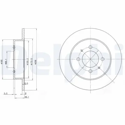 DELPHI BG3125 Fren Dıskı (Cıftlı Paket) Delıksız Arka 100 Nx Almera Sunny10-1990 > 07-2000 4320654C01