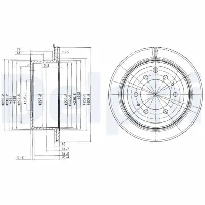DELPHI BG3188 Fren Dıskı (Cıftlı Paket) Delıklı Arka Landcruıser01-1988 > 06-1998 4243160180