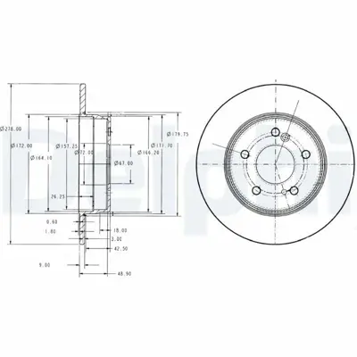 DELPHI BG3326C Fren Dıskı (Cıftlı Paket) Boyalı Delıksız Arka Chrysler   Crossfıre  C160 C180 C200 C220 C230 C240 C A2104230912