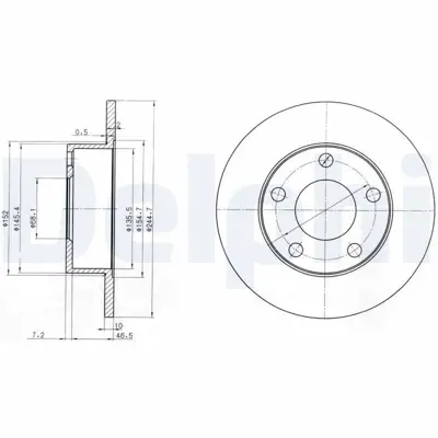 DELPHI BG3382 Fren Dıskı (Cıftlı Paket) Delıksız Arka A6 A8 S61994 > 4B0615601