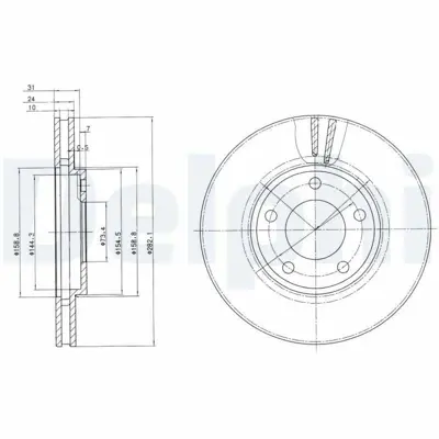 DELPHI BG3383 On Fren Dıskı Chrysler Grand Voyager Iıı Voyager Iv 95>08 K04509340, K04423368, 4509340, K04383973, K04383968, 4383973, 4383968, 4423368